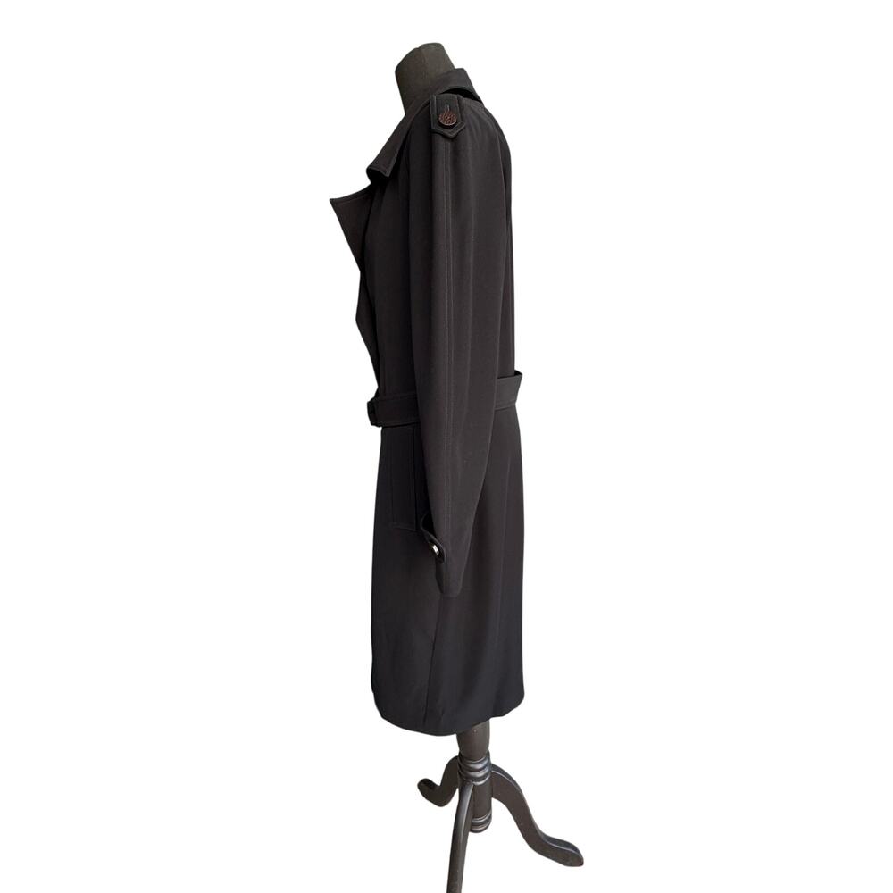 MYCRA PAC black Rain Coat  - Trench Double Breasted Classy EUC Sz 1 S/M - Picture 11 of 14